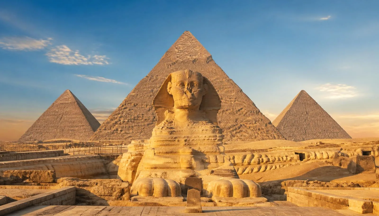 Pyramids of Giza and the Great Sphinx in Cairo